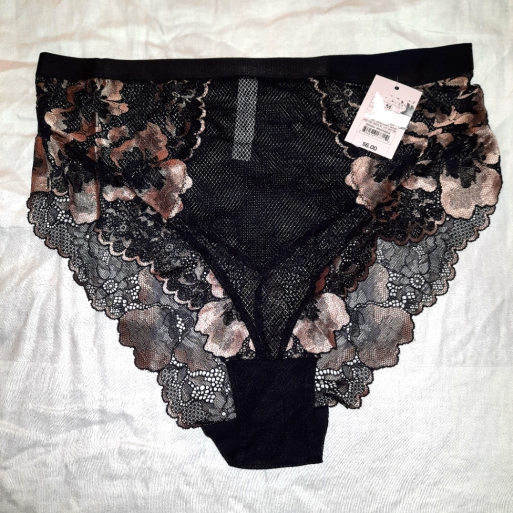 Auden Black and Brown Lace Panties